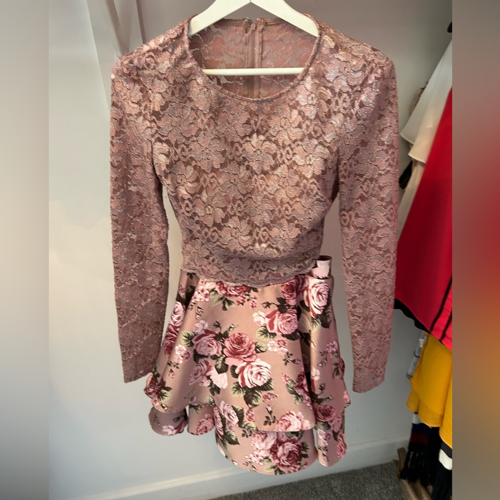 PRETTY TWO PIECE SET DRESS FOR HOMECOMING OR OTHER FORMAL EVENTS